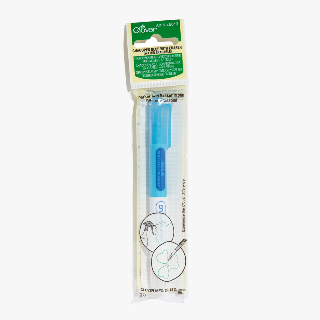 Clover Chacopen Blue with Eraser (Water Erasable)